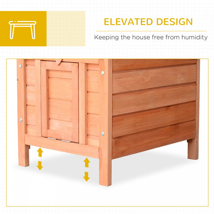 Pawhut 20\"x16.5\"x17\" Wooden Rabbit Hutch Small Animal House Bunny Guinea Pig Pet Cage Coop Cat Shelt