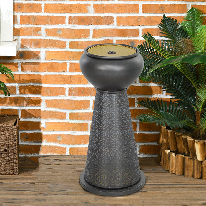 Outsunny Outdoor Water Fountain Waterfall Fountain With Led, Multi-colour