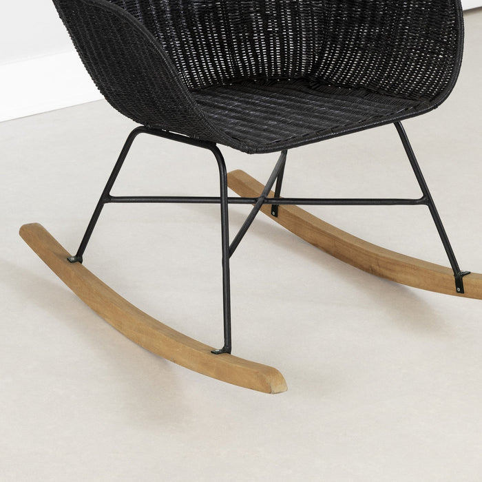Balka Rattan Rocking Chair - Black