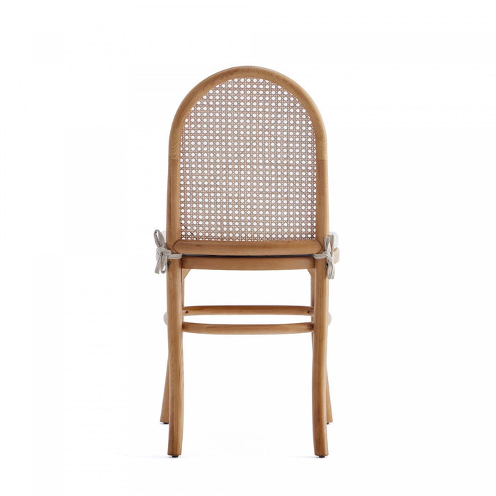 Paragon Industry Chic Cane Back Wood Upholstered Dining Chair in Oatmeal - Set of 4 