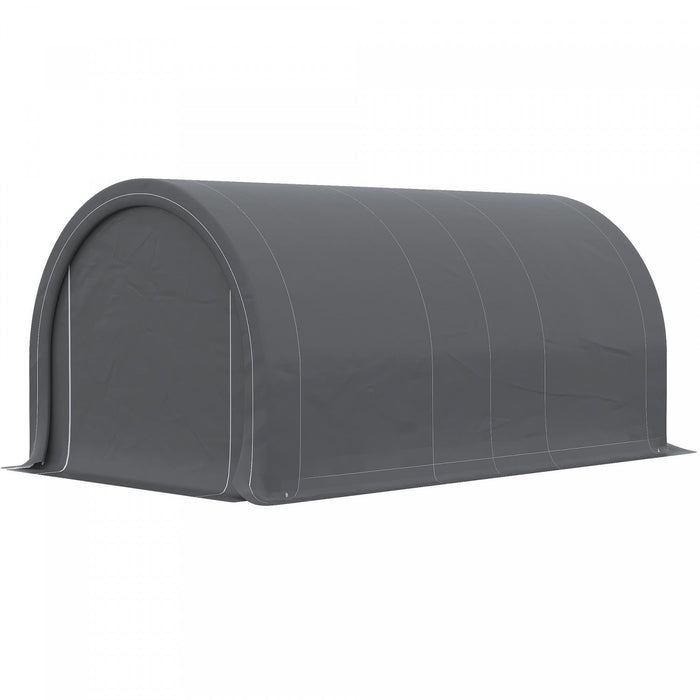 Outsunny 10' X 16' Carport Storage Tent Anti-uv Pe Portable Garage, Grey