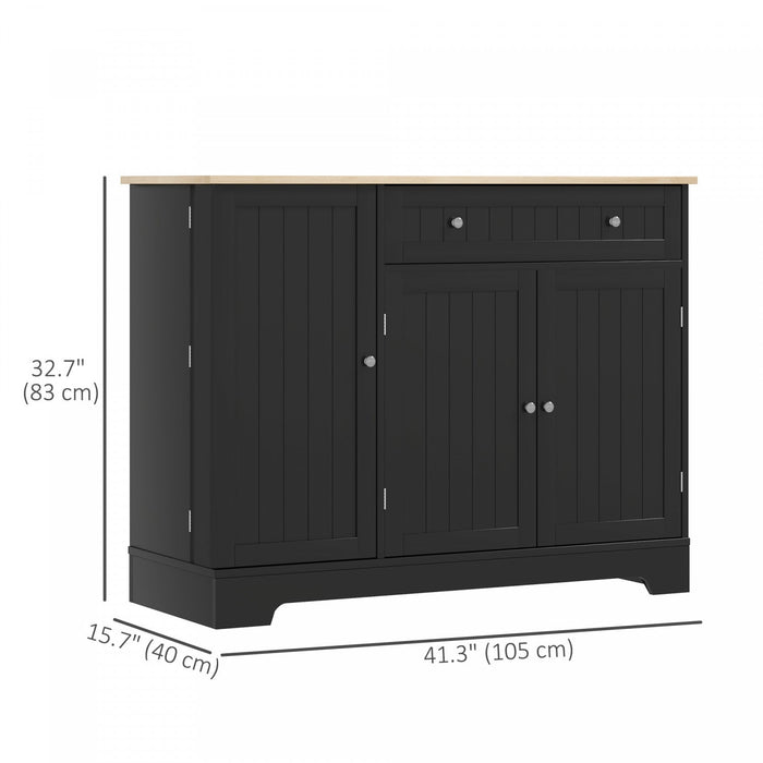 41" Sideboard Buffet Cabinet with Storage Drawer, Adjustable Shelf, Black