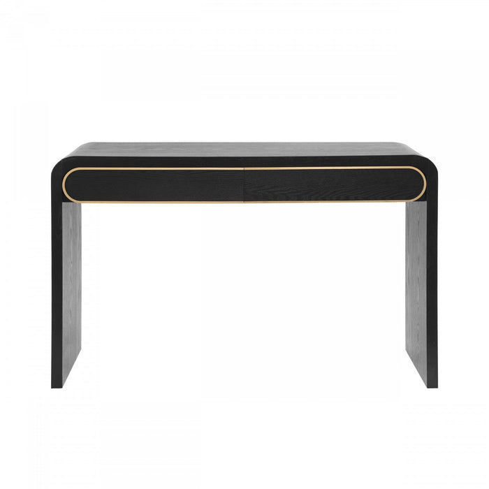 Olivia 47.2\" Wooden Sofa Table with Drawers - Black 