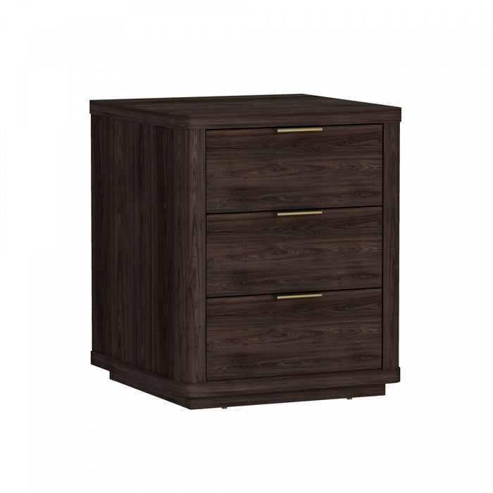 Evelyn Modern 20\" Nightstand in Brown (3-Drawer) 