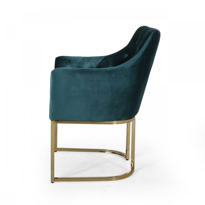 Jasmine Ergonomic Velvet Upholstery Club Chair - Teal 