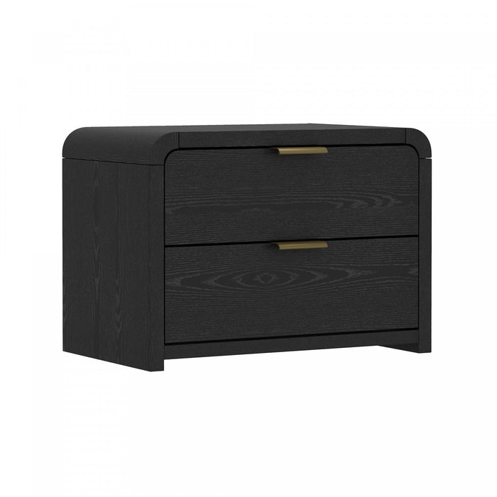 Grace Modern 28\" Nightstand in Black and Gold 