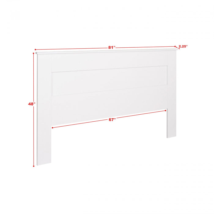 King Flat Panel Headboard - White