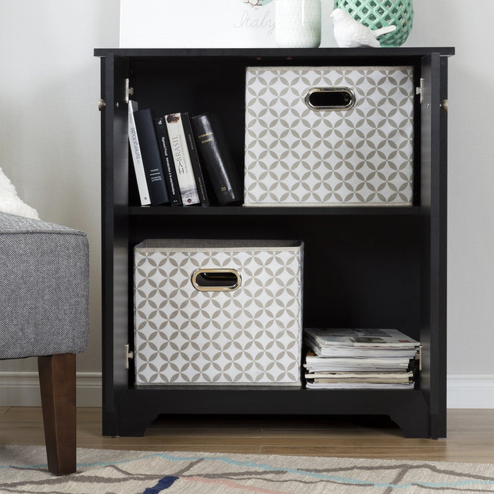 Vito Small 2-door Storage Cabinet - Pure Black 