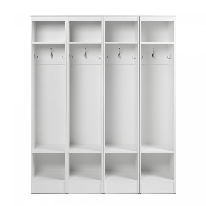 3-hook Narrow Hall Tree - White (set Of 4) 