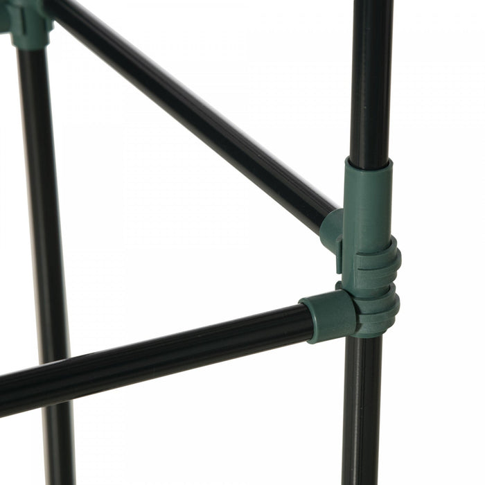 Outsunny Raised Garden Bed with 2 Trellis Tomato Cages, Dark Grey