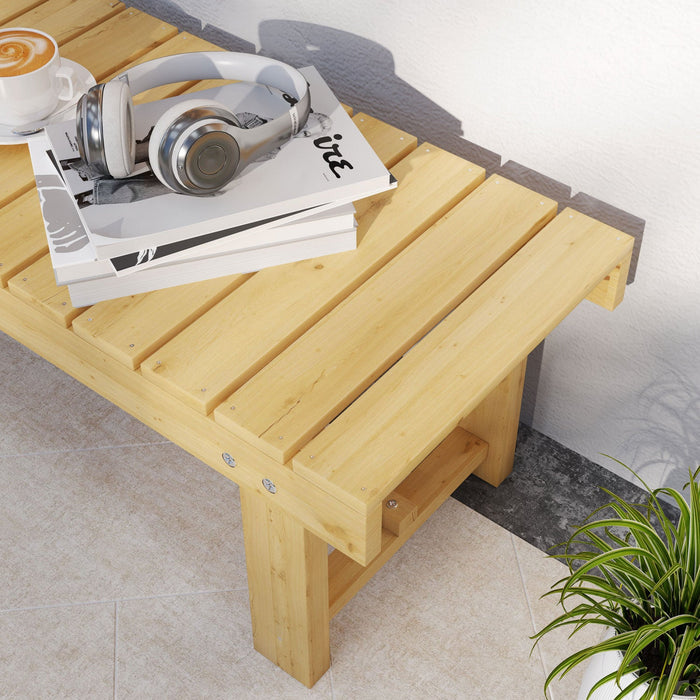 Outsunny 43.25" Outdoor Wood Garden Bench Double Seat Natural
