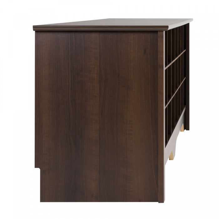 Twenty-Four Pair Shoe Storage Cubby Bench - Espresso
