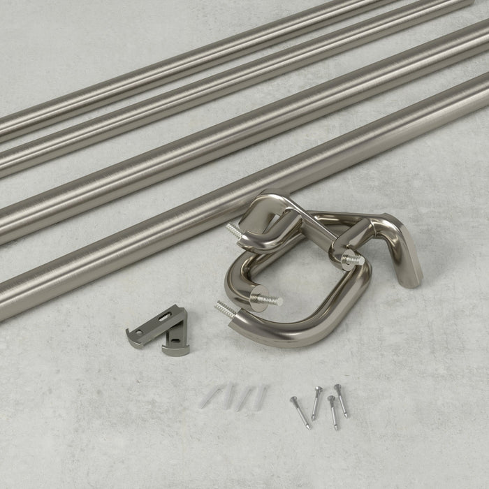 Umbra Twilight Matte Nickel Expandable Double Blackout 3/4\" Curtain Rod - 66\"-144\" 