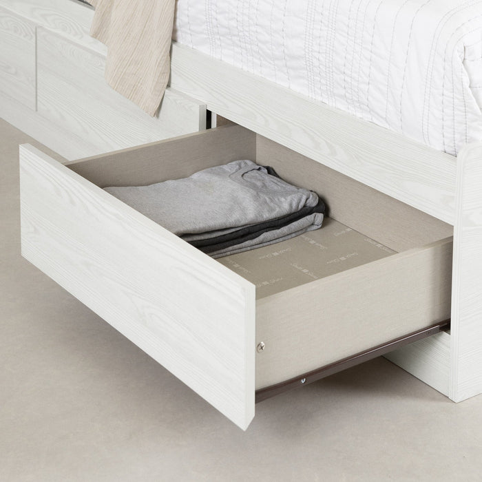 Hazen Mates Bed With 3 Drawers And Headboard Set White Pine - South Shore Twin Bed