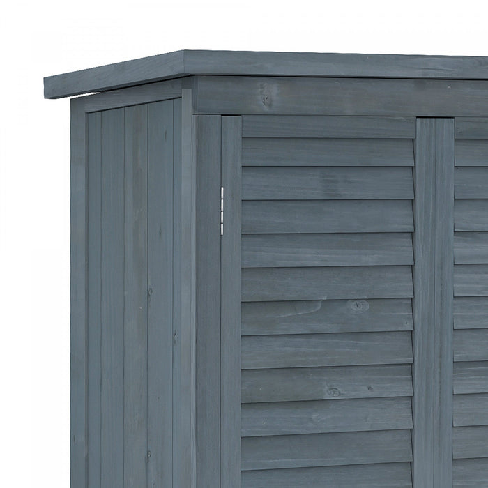 Outsunny Wooden Garden Shed, Compact Outdoor Storage Shed, 3-tier Shelves Tool Organizer With Asphal