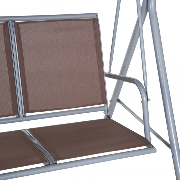 Outsunny 3-seater Patio Swing, Outdoor Swing Chair, A Frame Porch Swing With Canopy Garden Hammock G