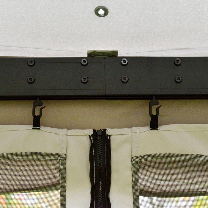 Outsunny 13' X 10' Patio Gazebo, Double roof Outdoor Gazebo Canopy Shelter With Netting & Curtains, 