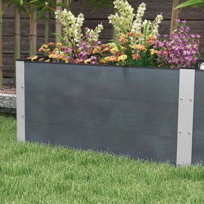 Outsunny 6.6' X 1.6' X 1.8' Raised Garden Bed With Open Bottom Grey