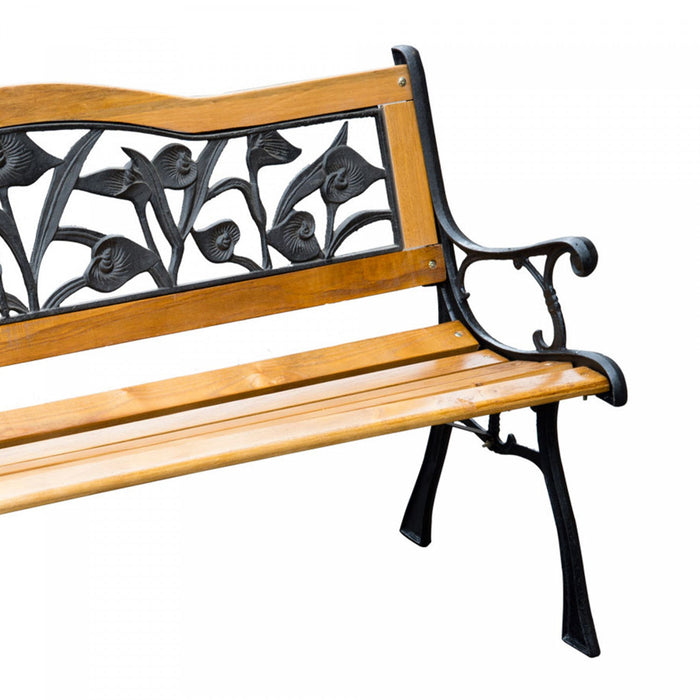 Outsunny 50" 2-seater Garden Bench Chair, Natural