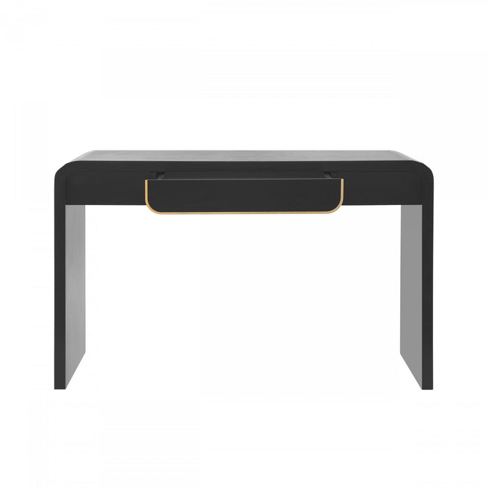 Ethan Wood Sofa Table with Storage for Living Room Entryway Hallway - Black 