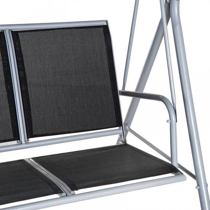 Outsunny 3-seater Patio Swing, Outdoor Swing Chair, A Frame Porch Swing With Canopy Garden Hammock G