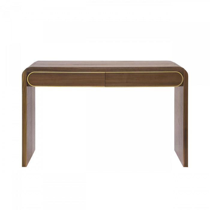 Olivia 47.2\" Wooden Sofa Table with Drawers - Gold 