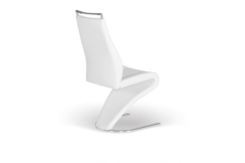 Pollock Dining Chair, White Faux Leather (set Of 2) 