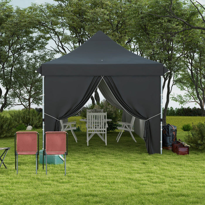 Outsunny 10 X 20ft Pop Up Canopy Tent With 6 Removable Sidewalls, Height Adjustable Large Instant Sh