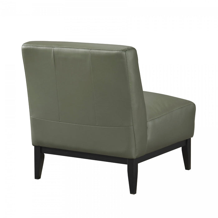 Murdock Accent Chair Green Leather 
