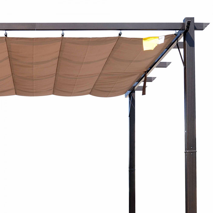 Outsunny 10' X 10' Outdoor Retractable Pergola Canopy, Aluminium Gazebo, Grape Trellis Sunshade Shel