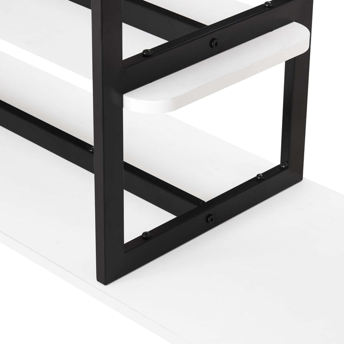 Celine Contemporary Modern 71\" Console Table in White (3-Shelf) 