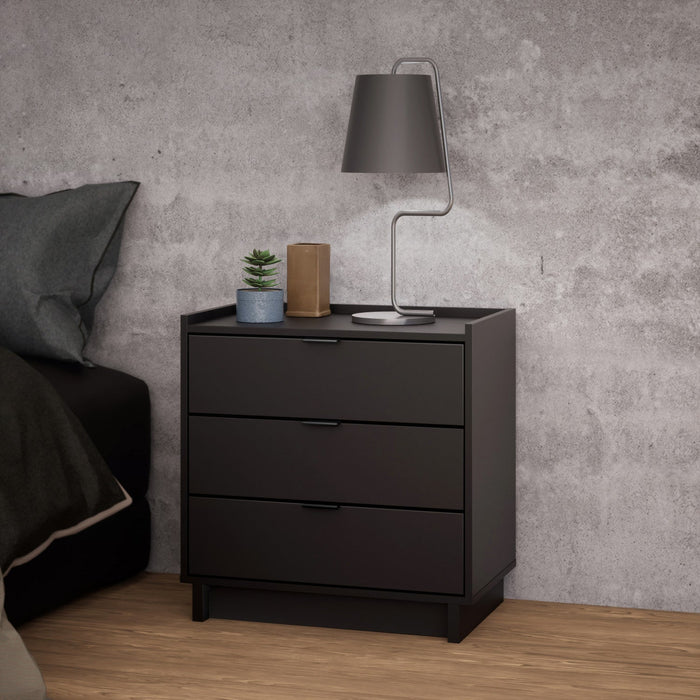 Prepac Simply Modern 26.5\" 3-Drawer Nightstand - Black