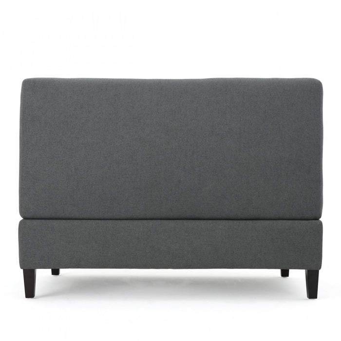 Haley Fabric Armless Loveseat With Hidden Storage And Wood Legs - Charcoal 