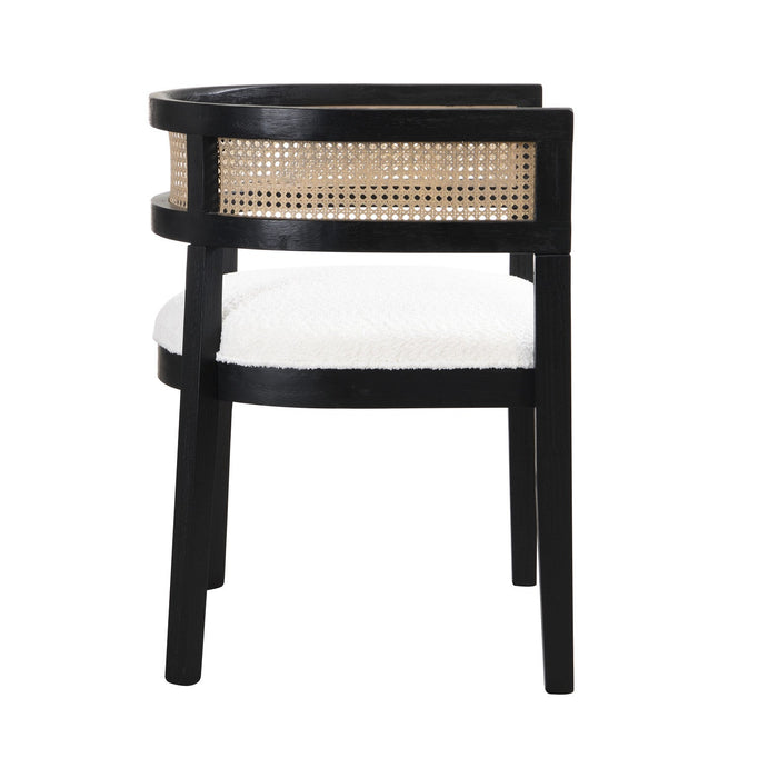Lance Dining Chairs Set Of 2 With Rattan Back And U-shaped Seat - Black 