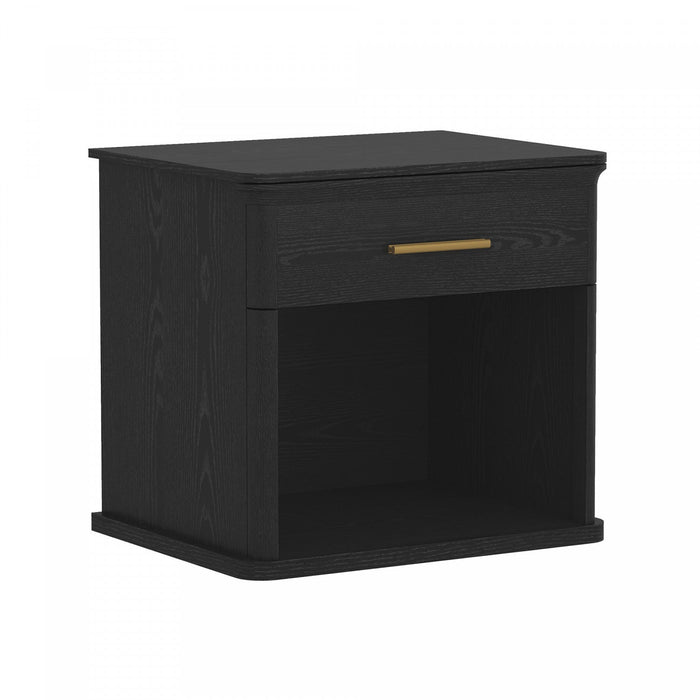 Clifford Traditional Nightstand in Black (1-Drawer) 