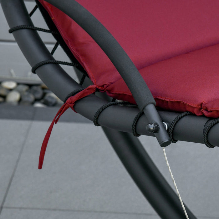 Outsunny Outdoor Hammock Chair With Stand, Floating Chaise Lounge Chair With Soft Padded Cushion, Ha