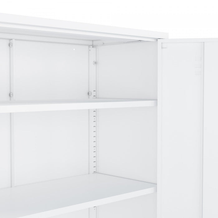 Naomi Modern 32\" Metal Accent Cabinet in White Armoire 