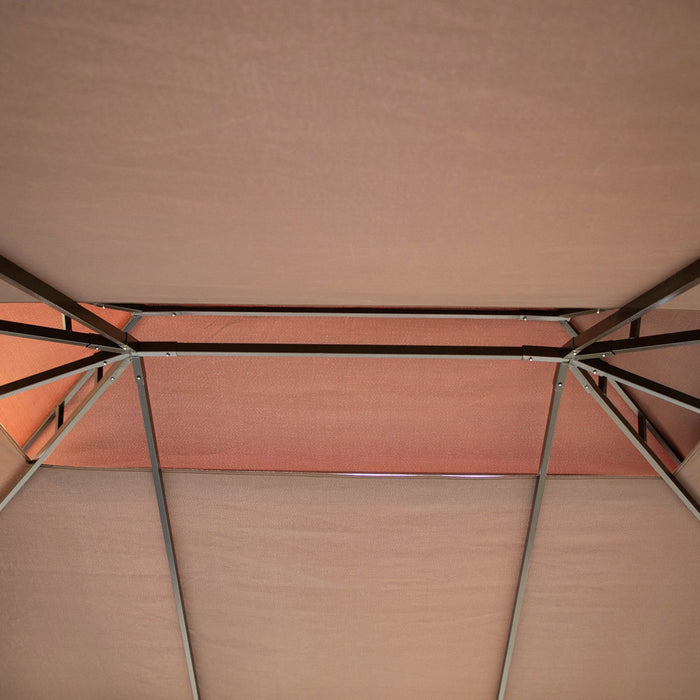 Outsunny 10' x 13' Patio gazebo, aluminum Frame Double Roof Outdoor Gazebo Canopy Shelter With Netti