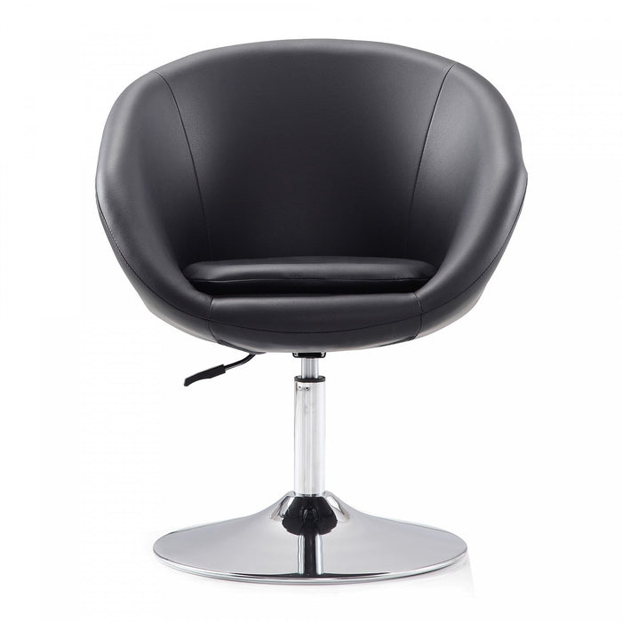 Hopper Modern Upholstered Swivel Lounge Chair in Black - Set of 2 Accent Chair 