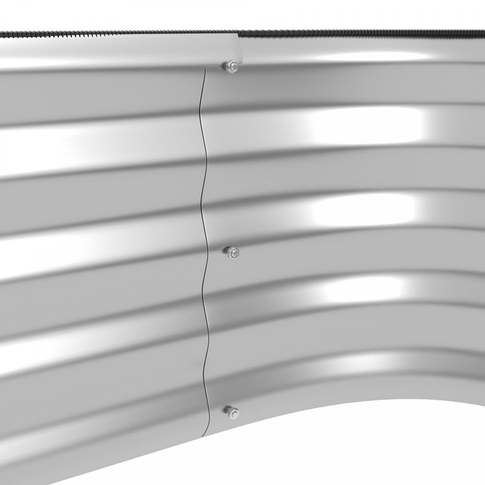 Outsunny 2-tier Raised Garden Bed Kit, 4x3x1ft Outdoor Galvanized Planter Box With Safety Edging For