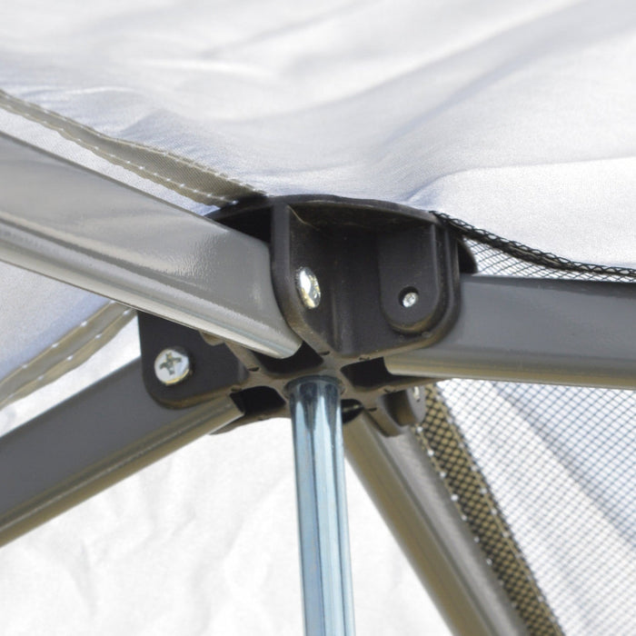 Outsunny 10' X 10' Pop Up Canopy Tent With Airy Top Vent And Bag, White