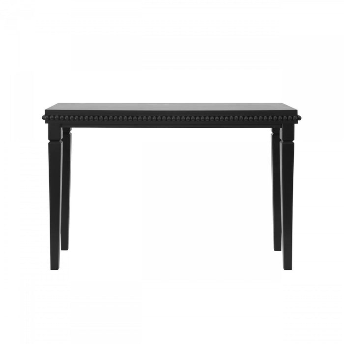 Martha 47.25\" Rustic Wood Sofa Table with Decorative Beaded Trim - Black 