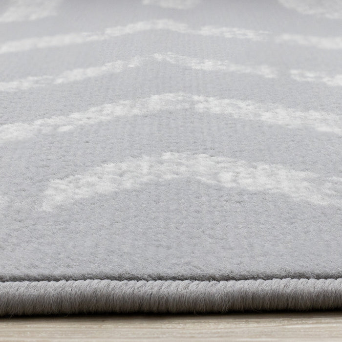 Forte Grey White Modern Striped Area Rug - 7'9\" x 10'6\"