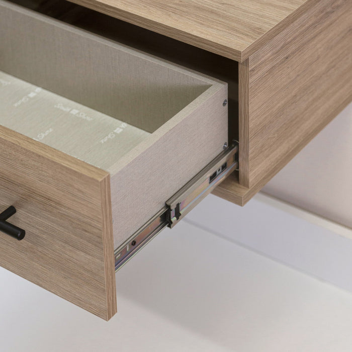 Primo Set Of 2 Floating Nightstands With 1 Drawer - Rustic Oak 