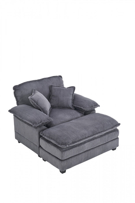 Liam 46.9\" Modern indoor corduroy sofa with 2 soft cushions ,Grey Sofa  