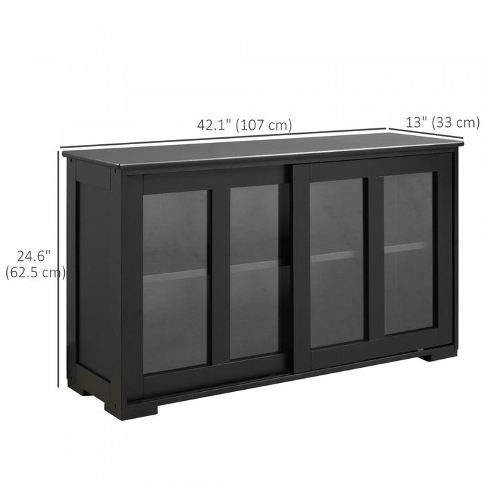 HOMCOM Kitchen Sideboard Stackable Storage Cabinet with Sliding Glass Door