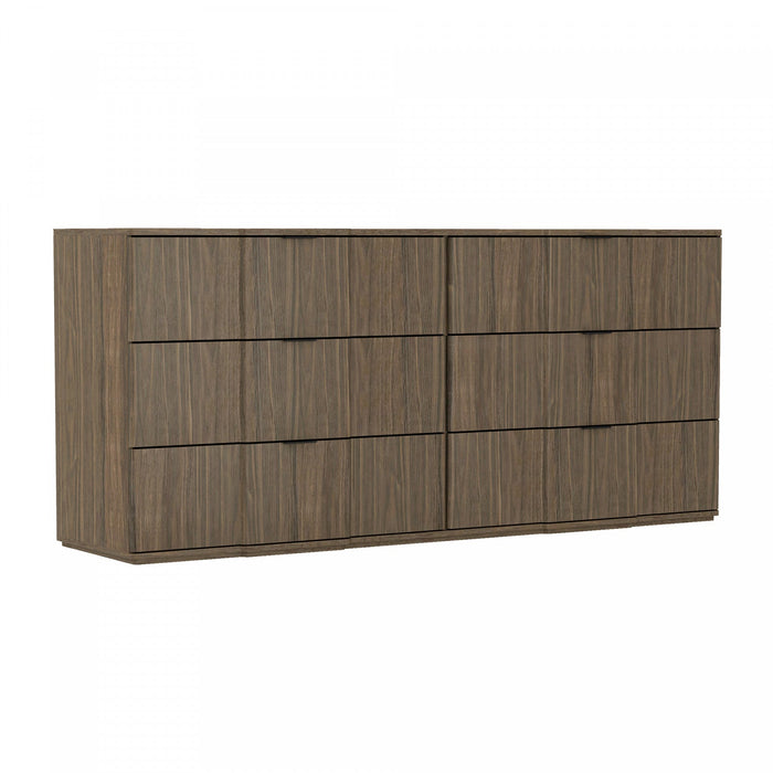 Clive Mid-Century Modern 72\" Dresser in Walnut (6-Drawer) 