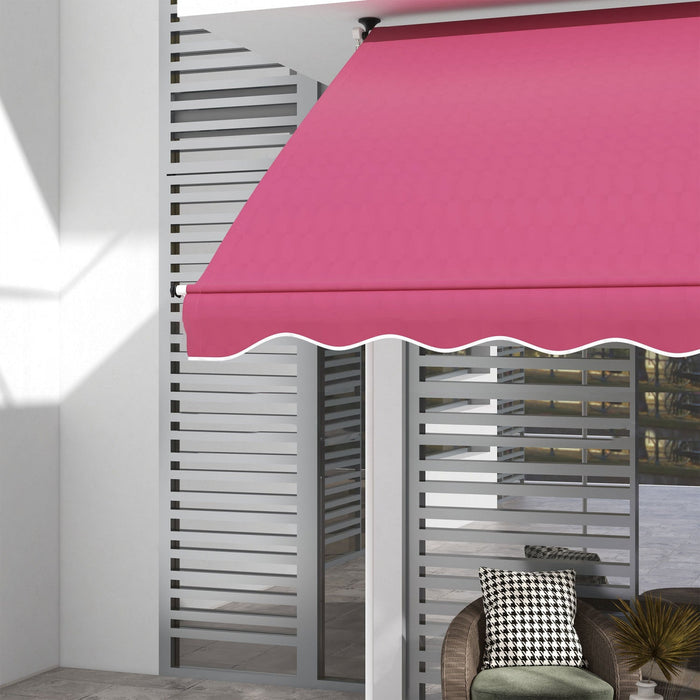 Outsunny 6.6'x5' Manual Retractable Patio Awning Window Door Sun Shade Deck Canopy Shelter Water Res