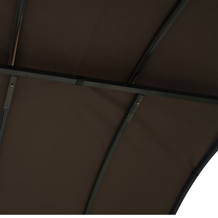 Outsunny 8x4ft Bbq Gazebo Tent Metal Frame Arch Canopy Garden Sunshade Portable Shelter Backyard Wit