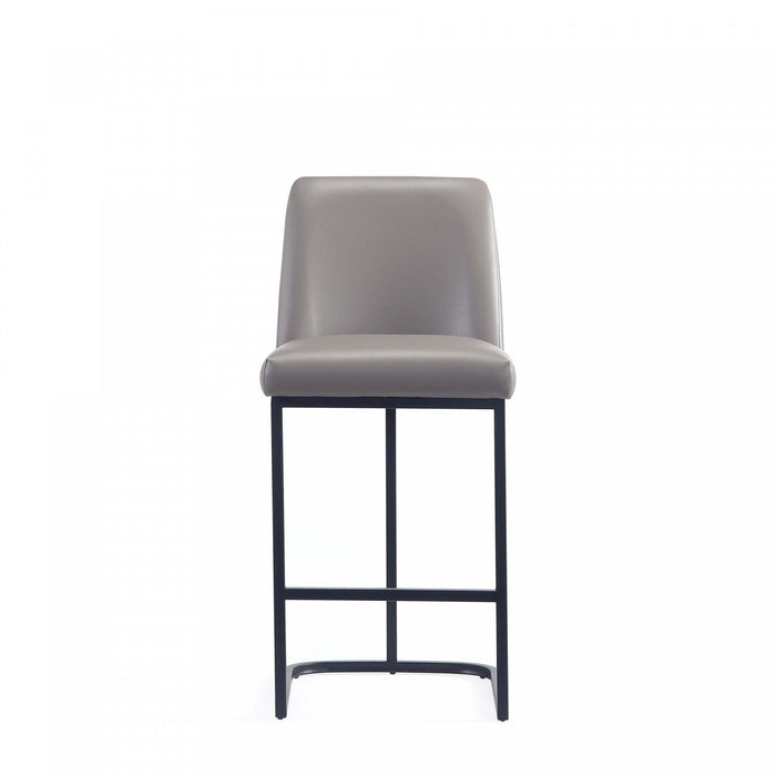 Serena Modern Metal Upholstered Counter Stool in Taupe - Set of 2 Bar Stool 